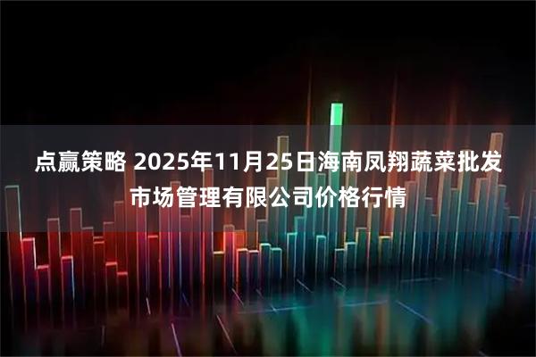 点赢策略 2025年11月25日海南凤翔蔬菜批发市场管理有限公司价格行情